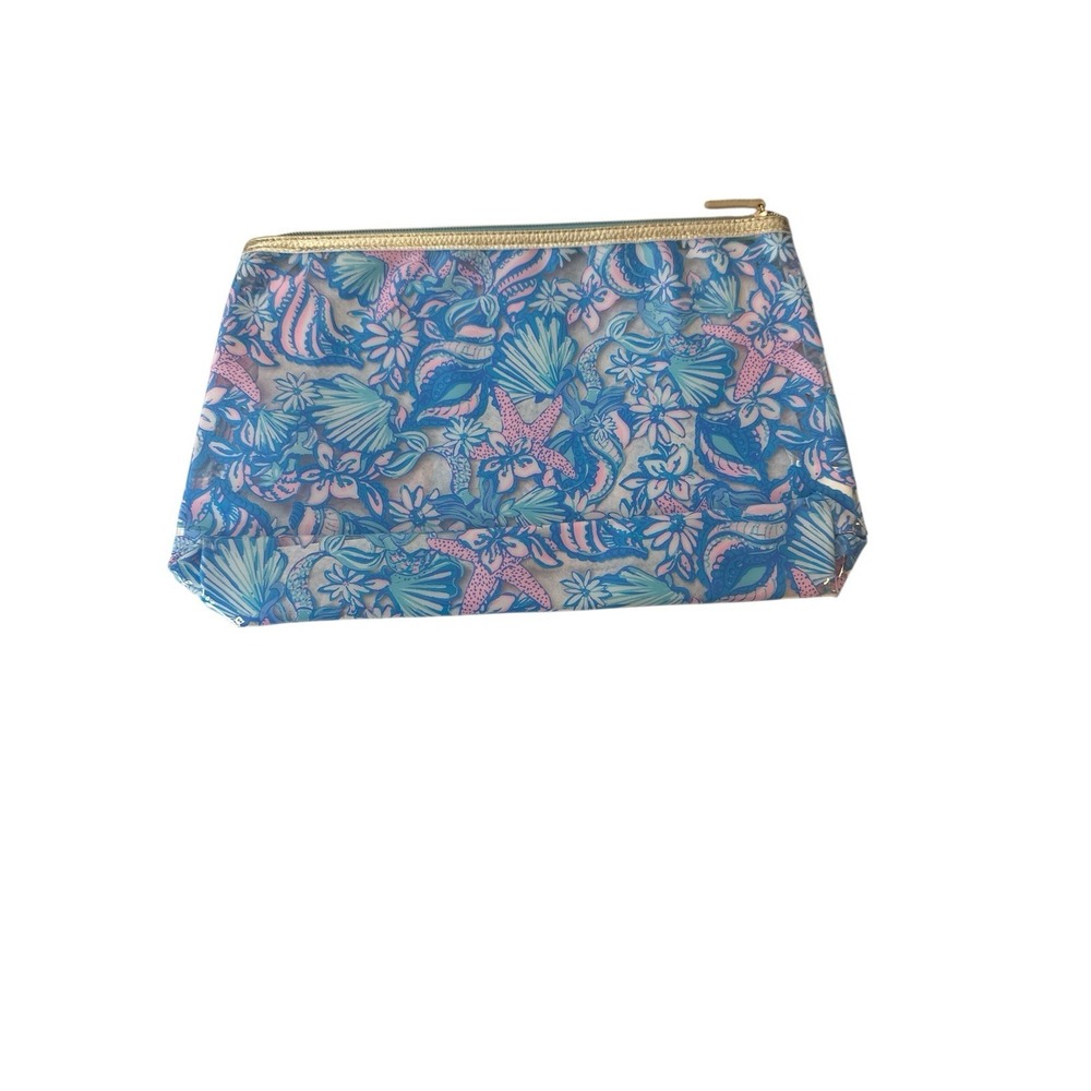 Lilly Pulitzer Makeup Case Travel Toiletries Bag Clear Plastic Floral NWOT - Picture 2 of 7